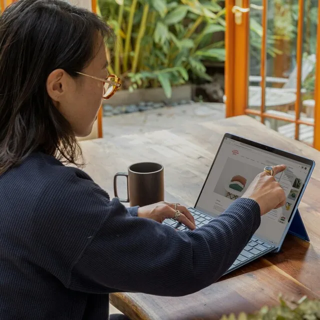 Woman using a tablet